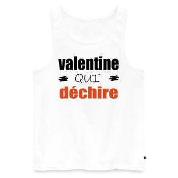 Valentine Qui Déchire Couple Saint Valentin Humour - Débardeur bio Premium Homme - blanc - Devant - AI Model Male 178 light (178cm)