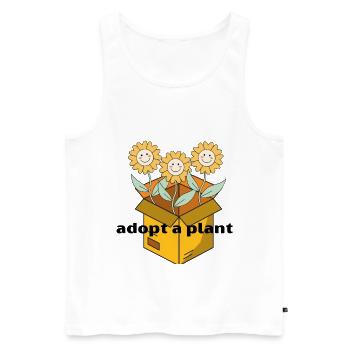 adoptiere eine Pflanze als Haustier - Männer Premium Bio Tank Top - Weiß - Vorne - Michal (187cm)