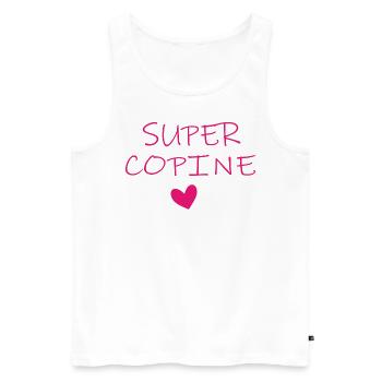 SUPER COPINE COEUR - Débardeur bio Premium Homme - blanc - Devant - Michal (187cm)