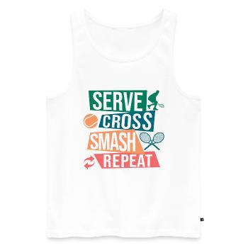 Tennis Art Serve Cross Match Repeat Gift Idea - Männer Premium Bio Tank Top - Weiß - Vorne - Michal (187cm)