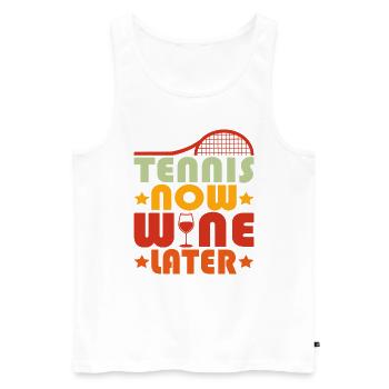 Funny Tennis Art Tennis Now Wine Later Lover Gifts - Men's Premium Organic Tank Top - white - Front - Michal (187cm)