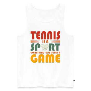 Funny Tennis Art Tennis Now Wine Lover Gift Idea - Men's Premium Organic Tank Top - white - Front - Michal (187cm)