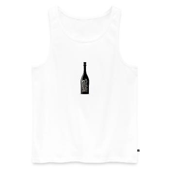 Schwarze Schaumweinflasche Silhouette - Männer Premium Bio Tank Top - Weiß - Vorne - AI Model Male 178 light (178cm)