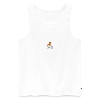 Fahrrad - Männer Premium Bio Tank Top - Weiß - Vorne - Michal (187cm)