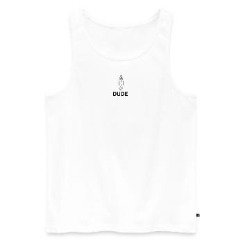 Dude Surfboard - Surfing/Strand - Männer Premium Bio Tank Top - Weiß - Vorne - Michal (187cm)