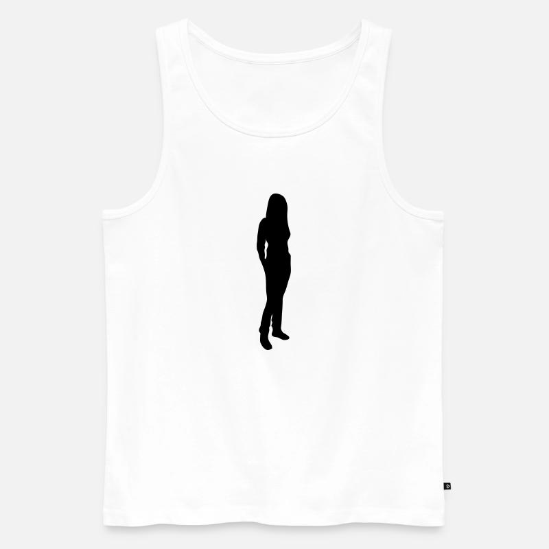 Frau Körper Silhouette Vektor-Design - Männer Premium Bio Tank Top - Weiß
