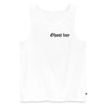 Ghost Boy Aesthetic - Men's Premium Organic Tank Top - white - Front - AI Model Male 178 light (178cm)