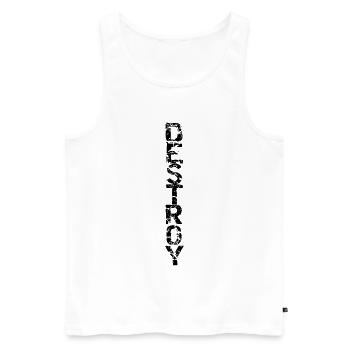 Détruire en noir - Débardeur bio Premium Homme - blanc - Devant - Michal (187cm)