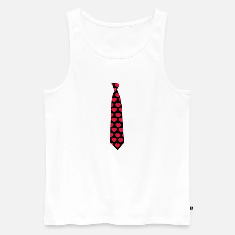 Krawatte Herz - Männer Premium Bio Tank Top - Weiß
