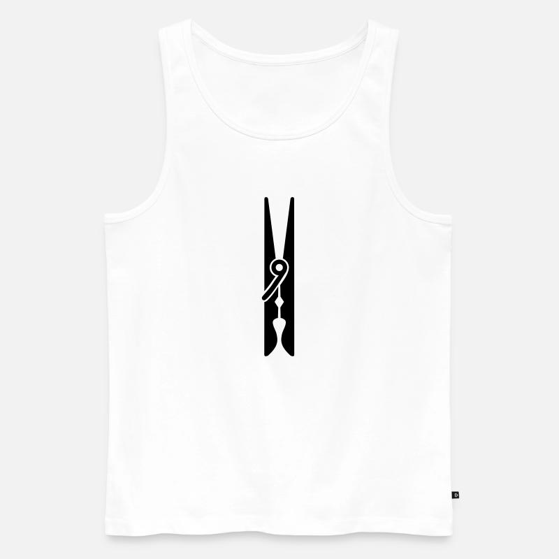 Wäscheklammer - Männer Premium Bio Tank Top - Weiß
