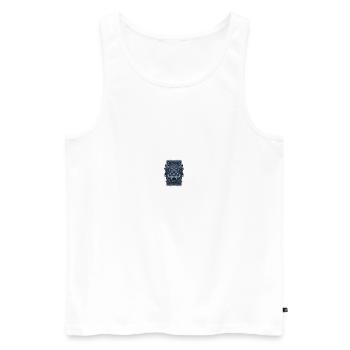 Wolf mit einem aggressiven Blick Geschenk - Männer Premium Bio Tank Top - Weiß - Vorne - AI Model Male 178 light (178cm)