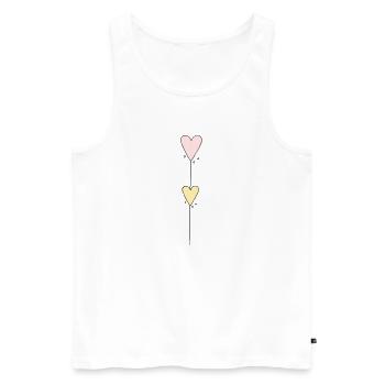 Ligne de cœur verticale - Débardeur bio Premium Homme - blanc - Devant - AI Model Male 178 light (178cm)