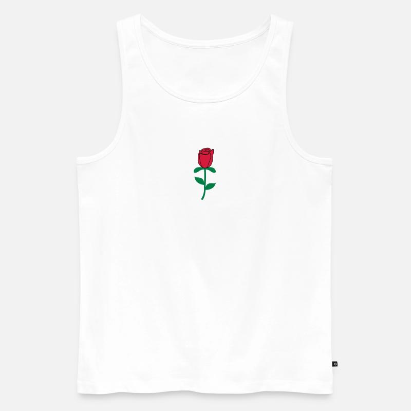 Róże - Männer Premium Bio Tank Top - Weiß
