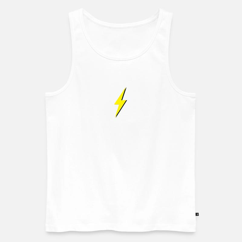 Gelber und schwarzer Blitz - Männer Premium Bio Tank Top - Weiß