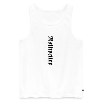 Rotweiler Schrift Arm - Männer Premium Bio Tank Top - Weiß - Vorne - Michal (187cm)