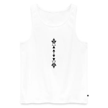 Tribal tattoo triangles - Men's Premium Organic Tank Top - white - Front - AI Model Male 178 light (178cm)