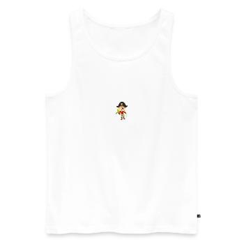 Pirat und Papagei - Männer Premium Bio Tank Top - Weiß - Vorne - Michal (187cm)