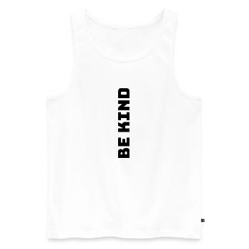 Be kind - Männer Premium Bio Tank Top - Weiß - Vorne - AI Model Male 178 light (178cm)