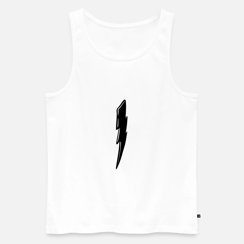 Blitz Donner Spannung Strom - Männer Premium Bio Tank Top - Weiß
