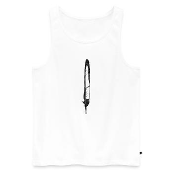 Stylo noir et blanc dessiné à la main (Magpie) - Débardeur bio Premium Homme - blanc - Devant - Michal (187cm)