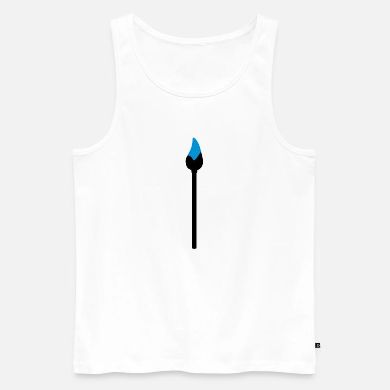Pinsel mit Farbe - Männer Premium Bio Tank Top - Weiß