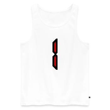 1. 1 AN. 1er ANNIVERSAIRE. ANNIVERSAIRE 1 AN. UN - Débardeur bio Premium Homme - blanc - Devant - Michal (187cm)