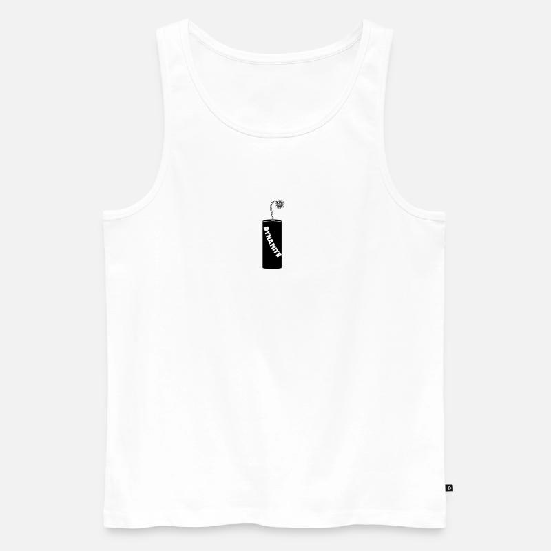 Brennende Dynamitstange - Männer Premium Bio Tank Top - Weiß