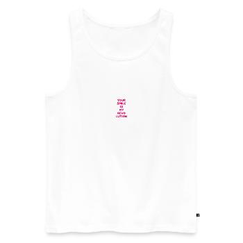 DEIN LÄCHELN IST MEINE REVOLUTION - Männer Premium Bio Tank Top - Weiß - Vorne - Michal (187cm)