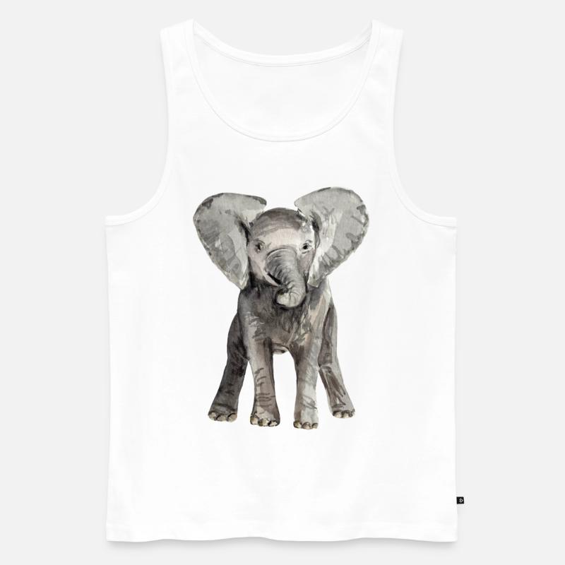 Elefant Baby - Männer Premium Bio Tank Top - Weiß