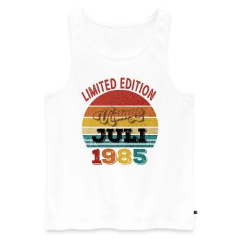 38. Geburtstag Limited Edition juli 1985 - Männer Premium Bio Tank Top - Weiß - Vorne - Michal (187cm)