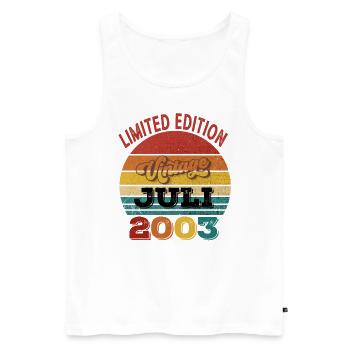 20. Geburtstag Limited Edition juli 2003 - Männer Premium Bio Tank Top - Weiß - Vorne - Michal (187cm)