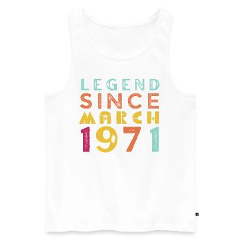 Né en 1971 Vintage Anniversaire Rétro - Débardeur bio Premium Homme - blanc - Devant - Michal (187cm)