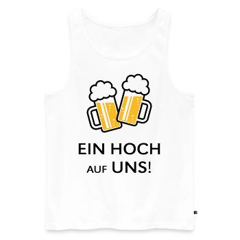 Ein Hoch Auf Uns! Bierkrüge Stoßen An (Bier / 2C) - Männer Premium Bio Tank Top - Weiß - Vorne - AI Model Male 178 light (178cm)