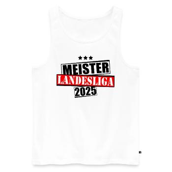 Meister Landesliga 2025 Aufstiegstrikot - Männer Premium Bio Tank Top - Weiß - Vorne - Michal (187cm)