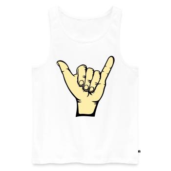 Surfer Icon Hand - Débardeur bio Premium Homme - blanc - Devant - Michal (187cm)