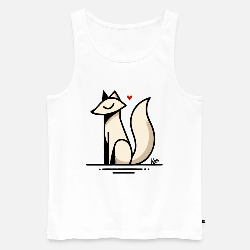 Fuchs Liebe mit Herz - Männer Premium Bio Tank Top - Weiß