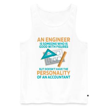 Ein Ingenieur ist jemand, der gut mit Zahlen - Männer Premium Bio Tank Top - Weiß - Vorne - Michal (187cm)
