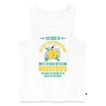 Das Ziel von Wissenschaft und Technik - Männer Premium Bio Tank Top - Weiß - Vorne - Michal (187cm)
