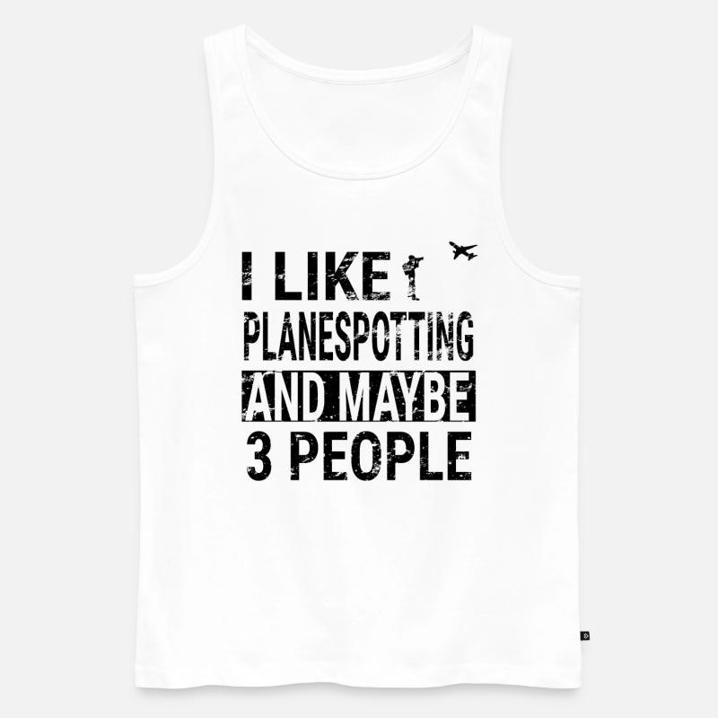 Planespotter Planespotting Flugzeug Geschenk - Männer Premium Bio Tank Top - Weiß