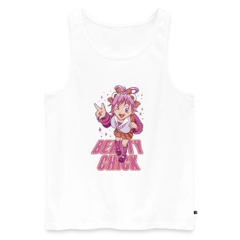 Rosa Haare Anime-Mädchen - Männer Premium Bio Tank Top - Weiß - Vorne - Michal (187cm)