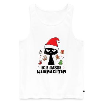 Ich Hasse Weihnachten Weihnachtskatze Weihnachten - Männer Premium Bio Tank Top - Weiß - Vorne - Michal (187cm)