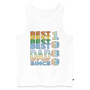 Bester Papa der Welt seit 1989 Vatertag - Männer Premium Bio Tank Top - Weiß - Vorne - AI Model Male 178 light (178cm)