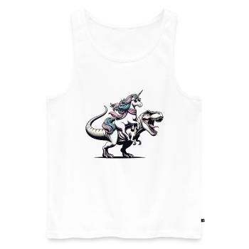 Einhorn Dinosaurier Trending Fantasy Kreatur - Männer Premium Bio Tank Top - Weiß - Vorne - AI Model Male 178 light (178cm)