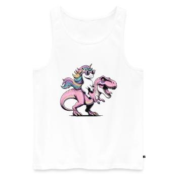 Einhorn Dinosaurier Fantasy Kreatur Geschenk - Männer Premium Bio Tank Top - Weiß - Vorne - AI Model Male 178 light (178cm)