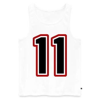 11 Zahl symbol - Männer Premium Bio Tank Top - Weiß - Vorne - Michal (187cm)