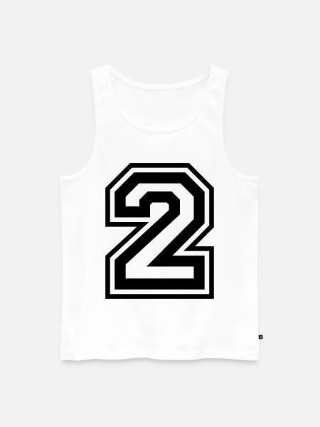 2 Zahl nummer - Männer Premium Bio Tank Top - Weiß