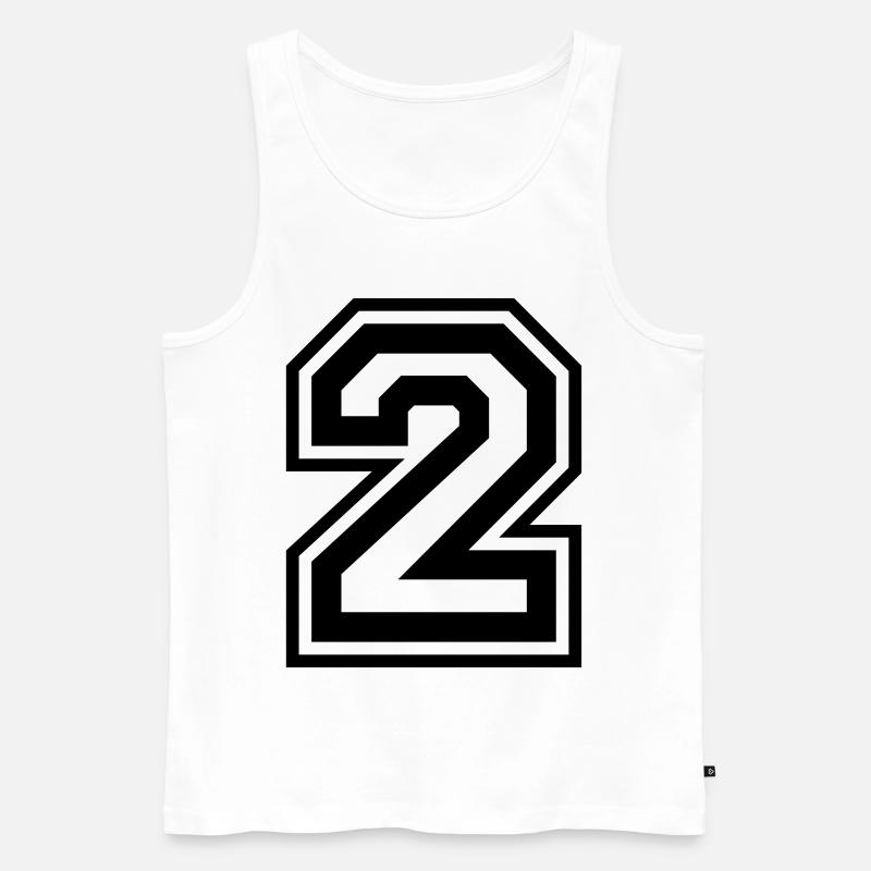 2 Zahl nummer - Männer Premium Bio Tank Top - Weiß