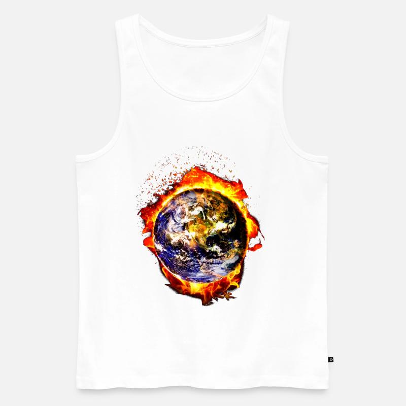 Brennende Erde - Männer Premium Bio Tank Top - Weiß