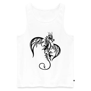 Fliegender Fantasy Drache - Männer Premium Bio Tank Top - Weiß - Vorne - AI Model Male 178 light (178cm)
