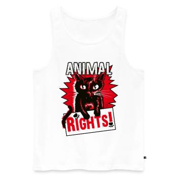 DROITS DES ANIMAUX - Débardeur bio Premium Homme - blanc - Devant - Michal (187cm)